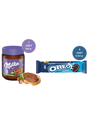 Milka Sürülebilir Çikolata 350 gr  & Oreo Bisküvi Keyfi 154 gr