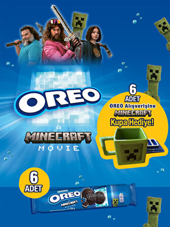Oreo 6 Adet 154G Minecraft Vanilya + Minecraft Kupa Hediyeli