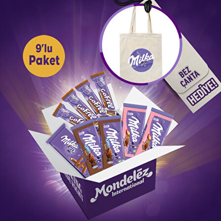 Milkaseverler Çikolata Paketi (Milka Bez Çanta Hediyeli)