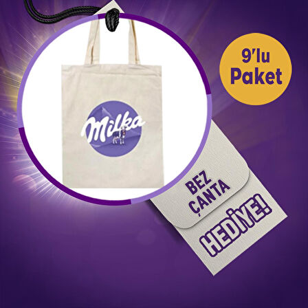 Milkaseverler Çikolata Paketi (Milka Bez Çanta Hediyeli)