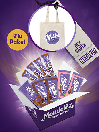 Milkaseverler Çikolata Paketi (Milka Bez Çanta Hediyeli)