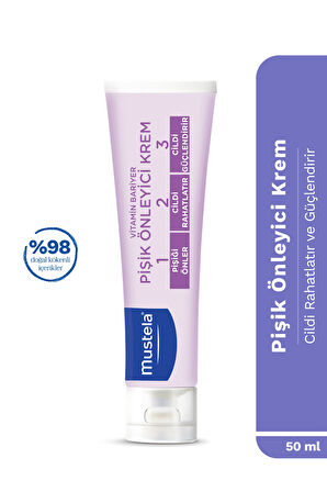 Mustela Vitamin Barrier Cream 1.2.3 Pişik Kremi 50 ml 3 Adet