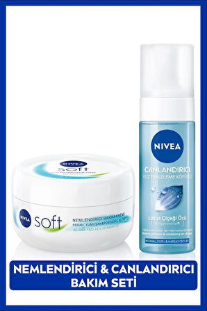 Nivea Soft 200 ml+ Nivea Canlandırıcı Yüz Temizleme Köpüğü