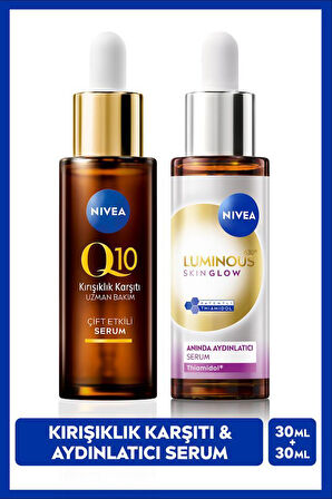 Luminous630 Skin Glow Anında Aydınlatıcı Cilt Bakım Serumu 30ml ve Q10 Kırışıklık Karşıtı Serum 30ml