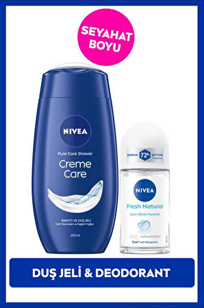 Creme Care Nemlendirici Duş Jeli 250ml ve Roll-on Deodorant Fresh Natural 50ml, 72 Saat Ter Koruması
