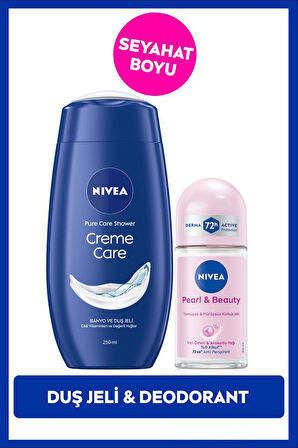 Creme Care Nemlendirici Duş Jeli 250ml ve Rollon Deodorant Pearl&Beauty 50ml, 72Saat Anti-perspirant