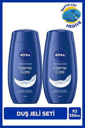 Creme Care Nemlendirici Duş Jeli 250ml ve Banyo Lifi Hediyeli, C Vitamini, Değerli Yağlar, X2 Adet, C Vitamini, Avantajlı Paket
