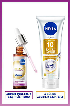 Luminous630 Skin Glow Aydınlatıcı Cilt Serumu 30ml ve Super10 Aydınlatıcı, Nemlendirici Losyon 170ml