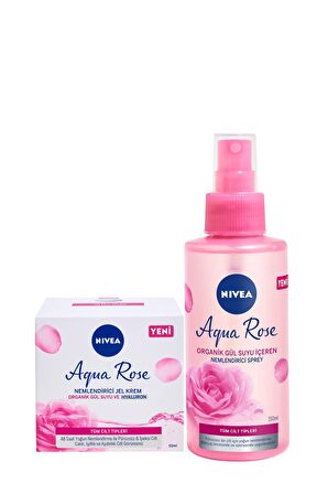 Nivea Aqua Rose Yüz Nemlendirici Jel Krem 50ml veNivea Aqua Rose Yüz nemlendirici Sprey 150ml