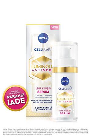 Nivea Tüm Cilt Tipleri İçin Leke Karşıtı Gece-Gündüz Leke Krem-Serum 30 ml & Luminous 630 Koyu Halka Karşıtı Göz Kremi 15 ml  