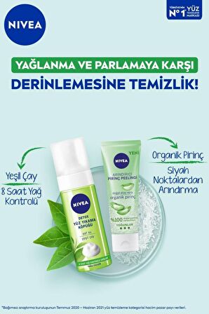 Detox Yüz Temizleme Köpüğü 150ml, Yağlı Ciltler, Yeşil Çay, Pamuk Hediyelİ, X2 Adet