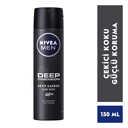 Nivea Deep Dimension Ferahlatıcı Tüm Ciltler İçin Kalıcı Kokulu Duş Jeli 50 ml + Banyo Lifi