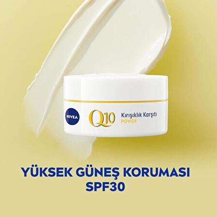 NIVEA Q10 4 Adımlı Kırışıklık Karşıtı Bakım Seti,Gündüz Kremi,Göz Kremi,Cilt Serumu ve Gece Kremi 50 ml