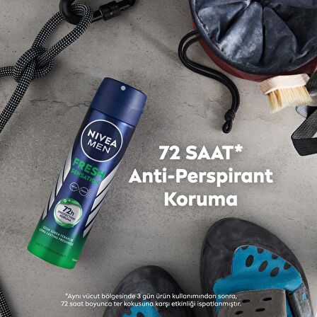 Nivea Men Fresh Sensation Sprey Deodorant 150 Ml X3,72 Saat Anti-perspirant Koruma,uzun Süren Ferahlık