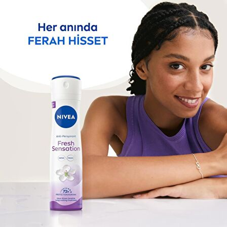 Nivea Fresh Sensation Kadın Sprey Deodorant 150 Ml,72 Saat Anti-perspirant Koruma,uzun Süren Ferahlık