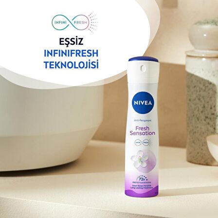 Nivea Fresh Sensation Kadın Sprey Deodorant 150 Ml,72 Saat Anti-perspirant Koruma,uzun Süren Ferahlık