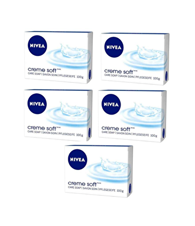 Nivea Creme Soft Care Sabun 100 Gr 5 Adet