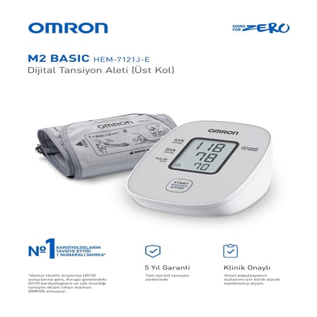 Omron M2 Basic Koldan Tansiyon Aleti + Taşıma Çantası Hediyeli
