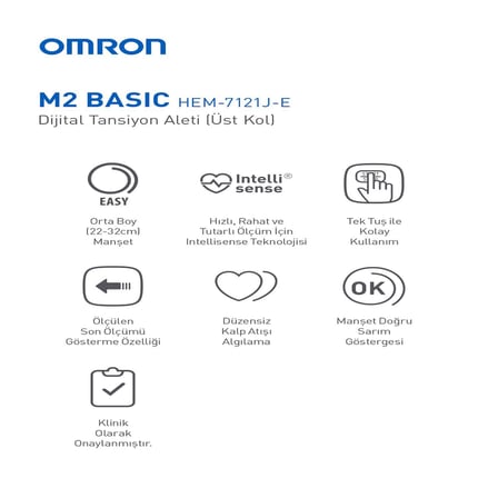 Omron M2 Basic Koldan Tansiyon Aleti + Taşıma Çantası Hediyeli