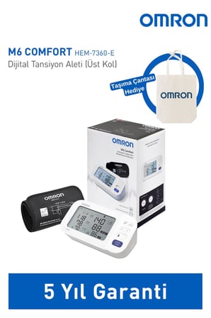 OMRON - M6 COMFORT Üst Koldan Ölçümlü Dijital Tansiyon Aleti - 5 YIL GARANTİ+Taşıma Çantası Hediyeli