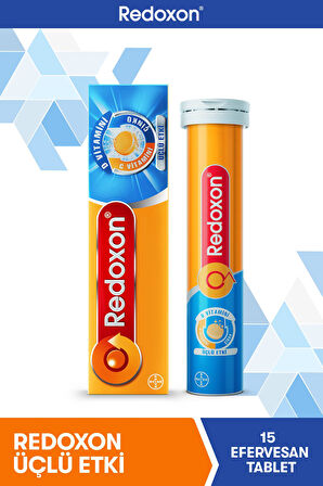 Redoxon Kids+ Redoxon Üçlü Etki 15 Efervesan Tablet (Aile Paketi) I C Vitamini, D Vitamini Ve Çinko Içeren Takviye Edici