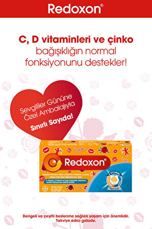Redoxon Üçlü Etki 30 Efervesan Tablet -Sevgililer Günü Özel Paketi I 1000 Mg C Vitamini, D Vitamini, Çinko