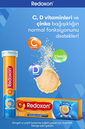 Redoxon Üçlü Etki 15 Efervesan Tablet -Sevgililer Günü Özel Paketi I 1000 Mg C Vitamini, D Vitamini, Çinko