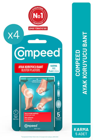 Compeed Acıyı Hızla Hafifleten Hidrokolloid Ayak Koruma ve Yara Bandı Karma Set X4