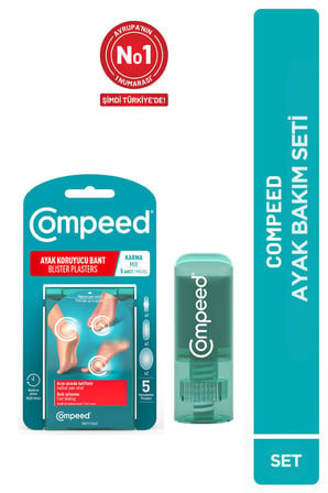Compeed Sürtünme Önleyici Stick & Acıyı Hızla Hafifleten Hidrokolloid Ayak Koruma ve Yara Bandı Karma Set