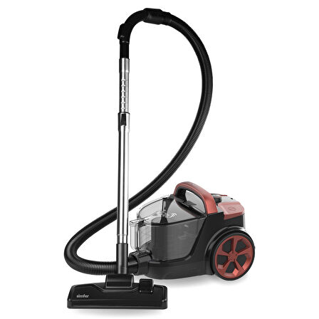 Toz Torbasız Yatay Süpürge Clean Power S4 Kırmızı (5.5 LT Slient Pro Mekanik Airfryer Hediye!)