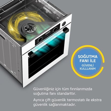 Simfer 0+8 Fonksiyon Trend Mekanik Beyaz Power Turbo 2'li Ankastre Set (Fırın + Ocak)