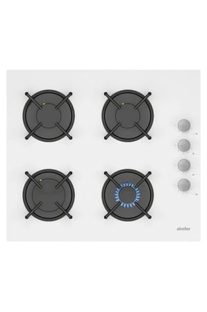 Simfer Steam Beyaz 2'li Cam Ankastre Set (3654 Ocak + 8707 Davlumbaz)