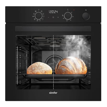 Simfer 8244 0+10 Fonk. Steam Master Ankastre Fırın Siyah Dijital + 2320 Siyah 23 LT Mikrodalga Fırın