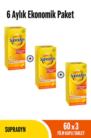 Supradyn 60x3 Film Kaplı Tablet 6 Aylık Ekonomik Paket