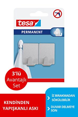 PERMANENT Askı Metal Dikdörtgen 2 adet X 3 Paket (Toplam 6 askı)