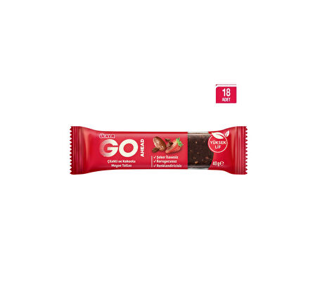 GO AHEAD ÇİLEKLİ HURMA BAR x18 Adet 40 GR