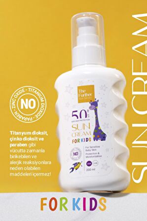 The Further Çocuk Güneş Koruyucu Losyon Spf 50 Faktör 200 mL x 2 adet + Plaj Çantası Hediye