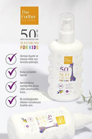 The Further Çocuk Güneş Koruyucu Losyon Spf 50 Faktör 200 mL x 2 adet + Plaj Çantası Hediye