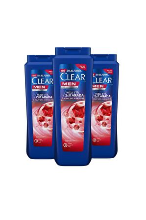 Clear Men Kepeğe Karşı Etkili Şampuan Hızlı Stil 2si 1 Arada 3 x 350 ML