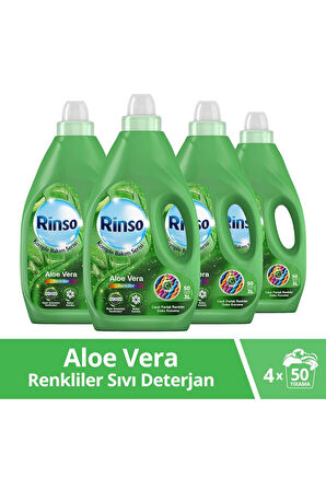 Rinso Aloe Vera Renkliler Için 50 Yıkama Sıvı Çamaşır Deterjanı 4x3L