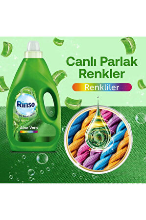 Rinso Aloe Vera Renkliler Için 50 Yıkama Sıvı Çamaşır Deterjanı 4x3L