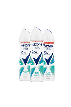 Rexona Kadın Sprey Deodorant Shower Fresh 72 Saat Kesintisiz Üstün Koruma 150 Mlx3