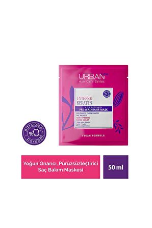 Urban Care Intense Keratin Aşırı Yıpranmış Saçlara Özel Duş Öncesi Saç Bakım Maskesi 2X50 ML-Vegan