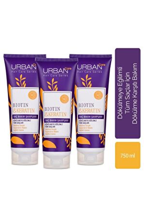 Urban Care Biotin Keratin Saç Bakım Şampuanı 250 ml x3'lü Set