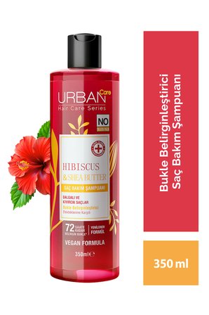 URBAN Hibiscus & Shea Butter Bukle Belirginleştirici Saç Bakım Şampuanı-350 ml-vegan x3