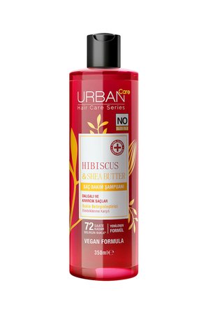 URBAN Hibiscus & Shea Butter Bukle Belirginleştirici Saç Bakım Şampuanı-350 ml-vegan x3