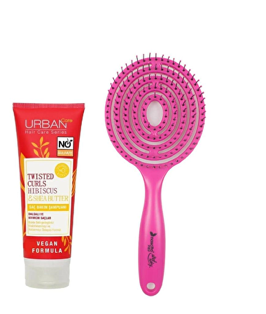 Urban Care Hibiscus&Shea Butter Şampuan 250ml+Nascita  Pro Lollipop Açma/tarama Fırçası Pembe