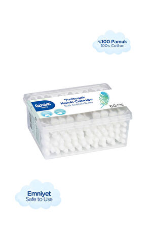 Wee Baby Emniyetli Kulak Temizleme Çubuğu Seti (60x6 360 Adet)