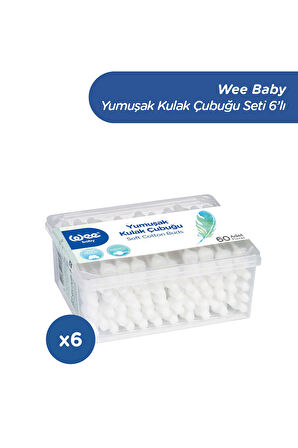 Wee Baby Emniyetli Kulak Temizleme Çubuğu Seti (60x6 360 Adet)