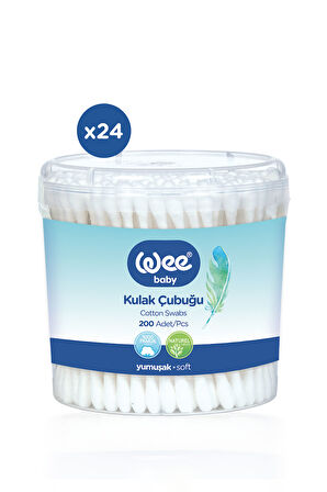 Wee Baby 200'lü Bebek Kulak Çubuğu (200x24 4800 Adet)